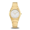 Billede af Bering Classic Dameur stål gulddoublé hvid skive lænke 3 bar 32mm