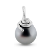 Billede af Vedhæng trådtop, Tahiti sort/grå perle 11 mm.  fast øsken 14 kt. hvg.