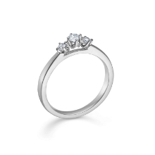 Billede af Mads Z "Crown Trinity" ring 14 kt hvidguld m. 0,17ct. W.SI str. 54