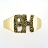 Billede af Ring, massiv med udsavet monogram PH, 14 kt. 