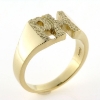 Billede af Ring, massiv med udsavet monogram PH, 14 kt. 