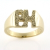 Billede af Ring, massiv med udsavet monogram PH, 14 kt. 