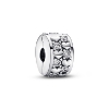 Billede af Pandora Clip Charm uendelig hjerter sølv med zirkonia