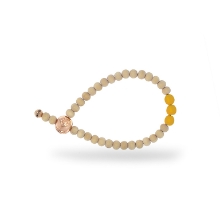 Billede af &Imagine armbånd Mellow Yellow m. 6mm trækugler og emaljebeads rosaforgyldt lås 19 cm