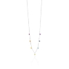 Billede af Susanne Friis Bjørner Halskæde sølv 3-4 mm facet granat, karneol, citrin, peridot, apatit, iolit, ametyst