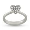 Billede af Ring hjerte, 18 brill. a 0,01 w/vs., massiv 14 kt. hvg. (hjertering)