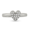 Billede af Ring hjerte, 18 brill. a 0,01 w/vs., massiv 14 kt. hvg. (hjertering)