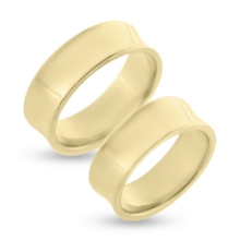 Billede af Vielses & Forlovelses ringe,hulkilet br. 7,3 mm. 8 kt.  facon 18,3 gr.