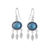 Billede af Susanne Friis Bjørner øreringe sølv m. London Blue oval cabochon