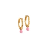 Billede af ENAMEL Copenhagen Belle Lightpink hoops sølv forgyldt (13mm)
