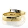 Billede af 1 par ringe, hr. ring br. 5 mm. D-ring med hvg. fattet 1 brill. 0,03 ct. green, 14 kt.