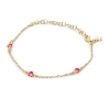 Billede af Susanne Friis Bjørner Armbånd sølv forgyldt cabochon pink krystal
