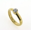 Billede af Ring, rørfatning, syn. sten 4,5 mm. 14 kt.