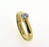 Billede af Ring, rørfatning, syn. sten 4,5 mm. 14 kt.