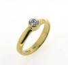 Billede af Ring, rørfatning, syn. sten 4,5 mm. 14 kt.