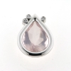 Billede af Vedhæng med fac. dråbe slebet Rosa Quartz + 3 brill. 14 kt. hvg.