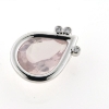 Billede af Vedhæng med fac. dråbe slebet Rosa Quartz + 3 brill. 14 kt. hvg.