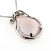 Billede af Vedhæng med fac. dråbe slebet Rosa Quartz + 3 brill. 14 kt. hvg.