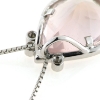 Billede af Vedhæng med fac. dråbe slebet Rosa Quartz + 3 brill. 14 kt. hvg.
