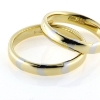 Billede af 1 par vielsesringe med Platin, 14 kt. + platin
