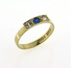 Billede af Ring m carre fatn. m. 3 * syn. stene a 3,0 mm. 14 kt.