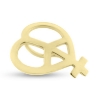 Billede af Vedhæng, hjerte, fredstegn (peace tegn) og pigetegn i guld