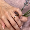 Billede af By Pind ring sølv forgyldt med oval zirkoniasten 4 grabber (str. 51-59)