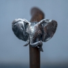 Billede af Elefant håndtag til træstok, massivt sølv