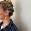 Billede af Jane Kønig Half Moon Chain Stud ørering forgyldt sølv (1 stk)
