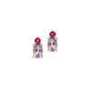 Billede af Øreringe pink topas/ametyst 8 kt.