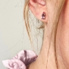 Billede af Øreringe pink topas/ametyst 8 kt.