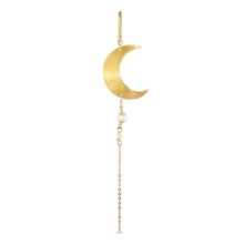 Billede af Jane Kønig Half Moon With Pearl Chain ørering forgyldt sølv (1 stk) - Venstre