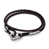 Billede af Pandora Moments brunt dobbelt læderarmbånd sølv (38 cm)