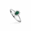 Billede af Diana ring roset 0,11 H-W/SI-smaragd 14 kt.