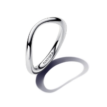 Billede af Pandora Organisk Formet ring sølv (str. 56)