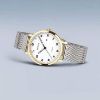 Billede af Bering Titanium dameur titanium/gulddoublé meshlænke 34mm 5 bar
