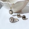 Billede af Ring roset smokey quartz/cubic zir. 8 kt.