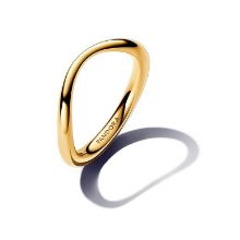 Billede af Pandora Organisk Formet ring forgyldt metalblanding (str. 58)