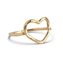 Billede af ENAMEL Copenhagen Organic Heart ring forgyldt sølv (str. 52)