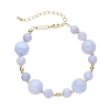 Billede af WiOGA Idaline armbånd forgyldt sølv m. Blonde Agat (15,5-19 cm)