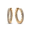 Billede af Pandora Signature Logo & Pavé creoler forgyldt metalblanding m. cz