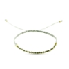 Billede af By Pind armbånd lys grøn knyttet med pyrite og sølv forgyldte kugler