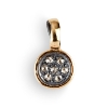 Billede af By Birdie Topka Small vedhæng sort rhodineret sølv m. 14 kt. + 0,25 ct.