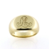 Billede af Ring, signetring massiv med fræset monogram, 14 kt. guld