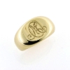 Billede af Ring, signetring massiv med fræset monogram, 14 kt. guld