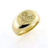 Billede af Ring, signetring massiv med fræset monogram, 14 kt. guld