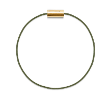 Billede af Mads Z Black Sun armbånd, mørkegrøn nylon m. 14 kt. guldlås 18 cm. 