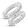 Billede af Vielses & Forl. ringe 14 kt. hvg., damering isat  5* 0,01 ct.