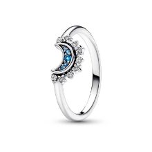 Billede af Pandora Kosmisk Blå Funklende Måne ring sølv m. cz (str. 48)