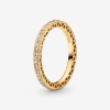 Billede af Pandora Funklen & Hjerter Ring forgyldt metalblanding (str.48-62)
